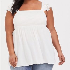 White torrid gauze top